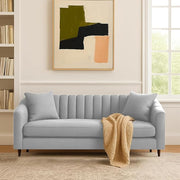 Casaliving Doraldo 3 Seater Sofa Set for Living Room (Black Blue Colour) Premium Fabric Sofa