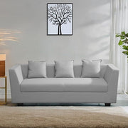 Casaliving Amida 3 Seater Sofa Set for Living Room (Blue Black Colour) Premium Fabric Sofa