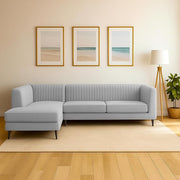 Casaliving Markfest LHS 6 Seater L Shape Sofa Set for Living Room (Blue Colour) Premium Fabric Sofa Set