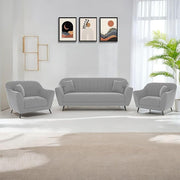 Casaliving Anyse 3+1+1 Seater Sofa Set for Living Room (Blue Colour) Premium Fabric Sofa Set