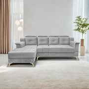 Casaliving Snowy LHS 6 Seater L Shape Sofa Set for Living Room (Blue Colour) Premium Fabric Sofa