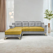 Casaliving Snowy LHS 6 Seater L Shape Sofa Set for Living Room (Blue Colour) Premium Fabric Sofa