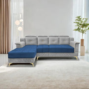 Casaliving Snowy LHS 6 Seater L Shape Sofa Set for Living Room (Blue Colour) Premium Fabric Sofa