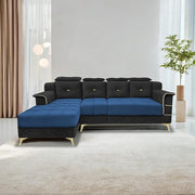 Casaliving Snowy LHS 6 Seater L Shape Sofa Set for Living Room (Blue Colour) Premium Fabric Sofa