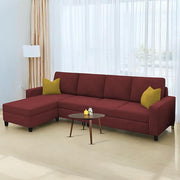 Casaliving Gerio 6 Seater LHS L Shape Sofa Set for Living Room (Blue Fabric) Premium Fabric Sofa