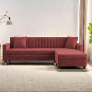 Casaliving Garcia L Shape Sofa Set for Living Room Premium Fabric Sofa (4 Seater LHS, Blue)