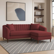 Casaliving Doraldo 4 Seater L Shape Convertible Sofa Set for Living Room, 3 Seater & Ottoman Modular Sectional Couch for Small Space (Black Blue Colour) Fabric