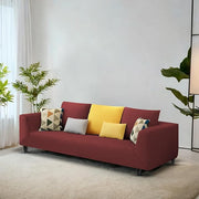 Casaliving Margreta 3 Seater Sofa Set for Living Room (Blue Colour Fabric) Premium Fabric Sofa