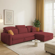 Casaliving Gagnon LHS 4 Seater L Shape Corner Sofa Cum Bed for Living Room (Blue Fabric) Premium Fabric Sofa