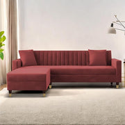 Casaliving Garcia L Shape Sofa Set for Living Room Premium Fabric Sofa (4 Seater LHS, Blue)