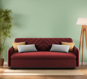 Casaliving Balbus 3 Seater Sofa Cum Bed for Living Room (Blue Fabric) Premium Fabric Sofa