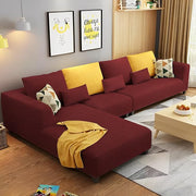 Casaliving Minta LHS 6 Seater L Shape Sofa Set for Living Room (Brown Fabric)