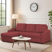 Casaliving Ravonna LHS 4 Seater L Shape Corner Sofa Cum Bed for Living Room (Blue Fabric) Premium Fabric Sofa