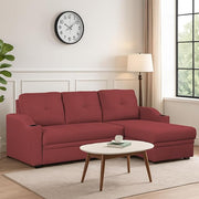 Casaliving Ravonna LHS 4 Seater L Shape Corner Sofa Cum Bed for Living Room (Blue Fabric) Premium Fabric Sofa