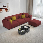 Casaliving Crypton 3 Seater Sofa Set with Center Table for Living Room (Blue Colour) Premium Fabric Sofa