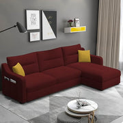 Casaliving Montario 4 Seater L Shape Sofa Set for Living Room (Black Fabric) Right Side Sofa