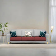 Casaliving Falco 3 Seater Sofa Set for Living Room (Black Grey Fabric) Premium Fabric Sofa