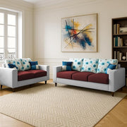 Casaliving Rolando 3 + 2 Seater Sofa Set for Living Room (Blue Grey Colour Fabric) Premium Fabric Sofa Set