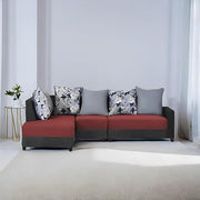 Casaliving James RHS 6 Seater L Shape Sofa Set for Living Room (Turquise Black Colour) Premium Fabric Sofa