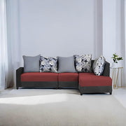 Casaliving James RHS 6 Seater L Shape Sofa Set for Living Room (Turquise Black Colour) Premium Fabric Sofa