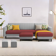 Casaliving Moris RHS 4 Seater L Shape Sofa Set for Living Room (Black) Premium Fabric Sofa Set for Living Room