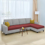 Casaliving Gerio 6 Seater LHS L Shape Sofa Set for Living Room (Blue Fabric) Premium Fabric Sofa