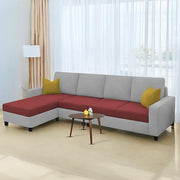 Casaliving Gerio 6 Seater LHS L Shape Sofa Set for Living Room (Blue Fabric) Premium Fabric Sofa