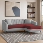 Casaliving Doraldo 4 Seater L Shape Convertible Sofa Set for Living Room, 3 Seater & Ottoman Modular Sectional Couch for Small Space (Black Blue Colour) Fabric