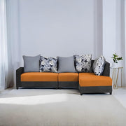 Casaliving James RHS 6 Seater L Shape Sofa Set for Living Room (Turquise Black Colour) Premium Fabric Sofa