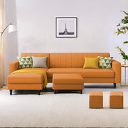 Casaliving Moris RHS 4 Seater L Shape Sofa Set for Living Room (Black) Premium Fabric Sofa Set for Living Room