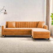 Casaliving Garcia L Shape Sofa Set for Living Room Premium Fabric Sofa (4 Seater LHS, Blue)