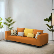 Casaliving Margreta 3 Seater Sofa Set for Living Room (Blue Colour Fabric) Premium Fabric Sofa