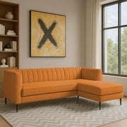 Casaliving Travis 4 Seater L Shape Convertible Sofa Set for Living Room, 3 Seater & Ottoman Modular Sectional Couch for Small Space (Blue Colour) Fabric