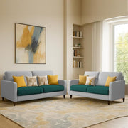 Casaliving Premium Stephanie 2 Seater Sofa Set 2 Seater Modern Sofa Set for Living Room (Blue Color Fabric)