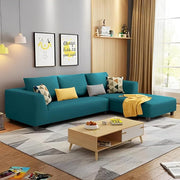 Casaliving Minta LHS 4 Seater L Shape Sofa Set for Living Room (Blue Premium Colour Fabric)