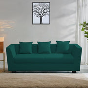 Casaliving Amida 3 Seater Sofa Set for Living Room (Blue Black Colour) Premium Fabric Sofa