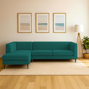 Casaliving Markfest LHS 6 Seater L Shape Sofa Set for Living Room (Blue Colour) Premium Fabric Sofa Set