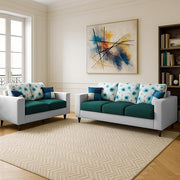 Casaliving Rolando 3 + 2 Seater Sofa Set for Living Room (Blue Grey Colour Fabric) Premium Fabric Sofa Set