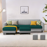 Casaliving Moris RHS 4 Seater L Shape Sofa Set for Living Room (Black) Premium Fabric Sofa Set for Living Room