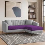 Casaliving Doraldo 4 Seater L Shape Convertible Sofa Set for Living Room, 3 Seater & Ottoman Modular Sectional Couch for Small Space (Black Blue Colour) Fabric