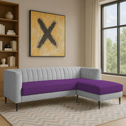 Casaliving Travis 4 Seater L Shape Convertible Sofa Set for Living Room, 3 Seater & Ottoman Modular Sectional Couch for Small Space (Blue Colour) Fabric