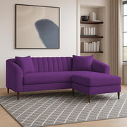 Casaliving Doraldo 4 Seater L Shape Convertible Sofa Set for Living Room, 3 Seater & Ottoman Modular Sectional Couch for Small Space (Black Blue Colour) Fabric