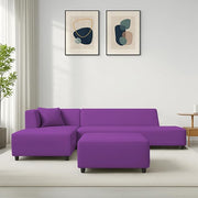 Casaliving Geletin 6 Seater LHS L Shape Sofa Set with Ottoman for Living Room (Blue Fabric) Premium Fabric Sofa