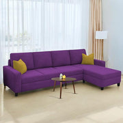 Casaliving Gerio 6 Seater LHS L Shape Sofa Set for Living Room (Blue Fabric) Premium Fabric Sofa