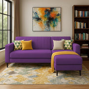 Casaliving Moris RHS 4 Seater L Shape Sofa Set for Living Room (Black) Premium Fabric Sofa Set for Living Room