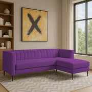 Casaliving Travis 4 Seater L Shape Convertible Sofa Set for Living Room, 3 Seater & Ottoman Modular Sectional Couch for Small Space (Blue Colour) Fabric