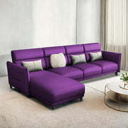 Casaliving Skynet LHS 6 Seater L Shape Sofa Set for Living Room (Black Colour) Premium Fabric Sofa Set