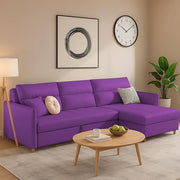 Casaliving Floster LHS 4 Seater L Shape Corner Sofa Cum Bed for Living Room (Cream Fabric) Premium Fabric Sofa