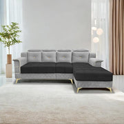 Casaliving Snowy LHS 6 Seater L Shape Sofa Set for Living Room (Blue Colour) Premium Fabric Sofa