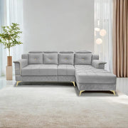 Casaliving Snowy LHS 6 Seater L Shape Sofa Set for Living Room (Blue Colour) Premium Fabric Sofa